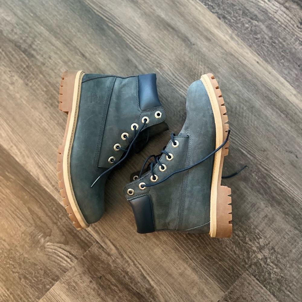 Timberland Green and Tan Combat Boots
